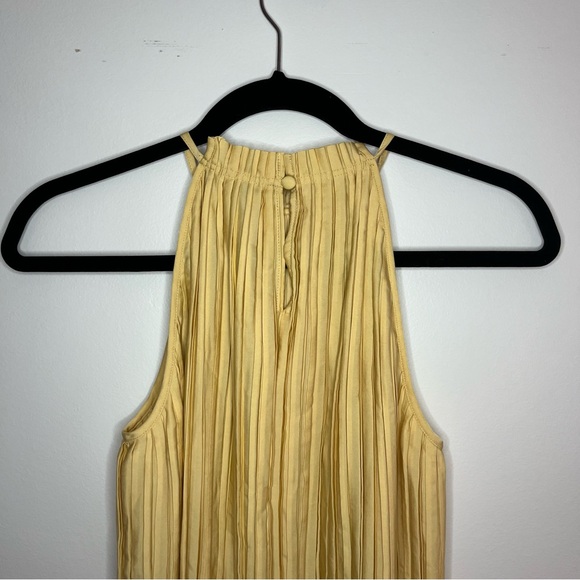 Banana Republic NWT Yellow Pleated Mini Dress Halter Neck - Picture 9 of 11